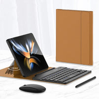 Elegant Wireless Keyboard with Luxe Leather Case – Slim Portable Typing Set