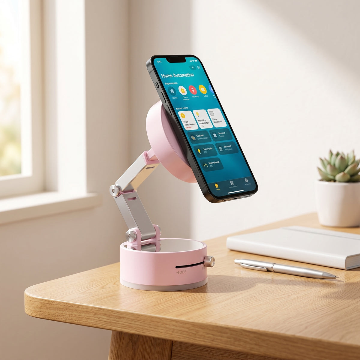 360° Magnetic Suction Cup Phone Holder – Foldable Desktop & Car Phone Stand | 3 Colors