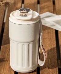 IntelliTemp Stainless Steel Travel Mug – 450ML Smart Temperature Display for Hot & Cold Drinks