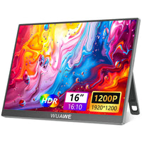 16” Portable Monitor – 1200P HDR USB-C & HDMI Laptop Screen Extender for Work, Gaming & Travel