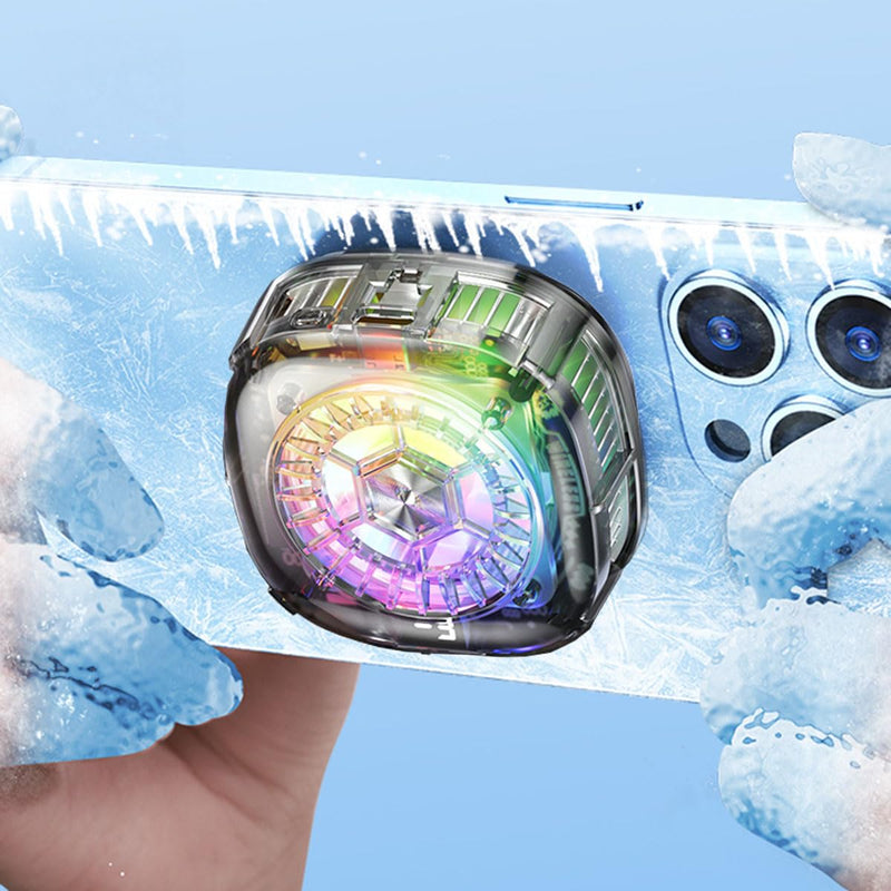 Magnetic RGB Phone Cooler – Portable Cooling Fan with Temperature Display for Gaming & Live Streaming